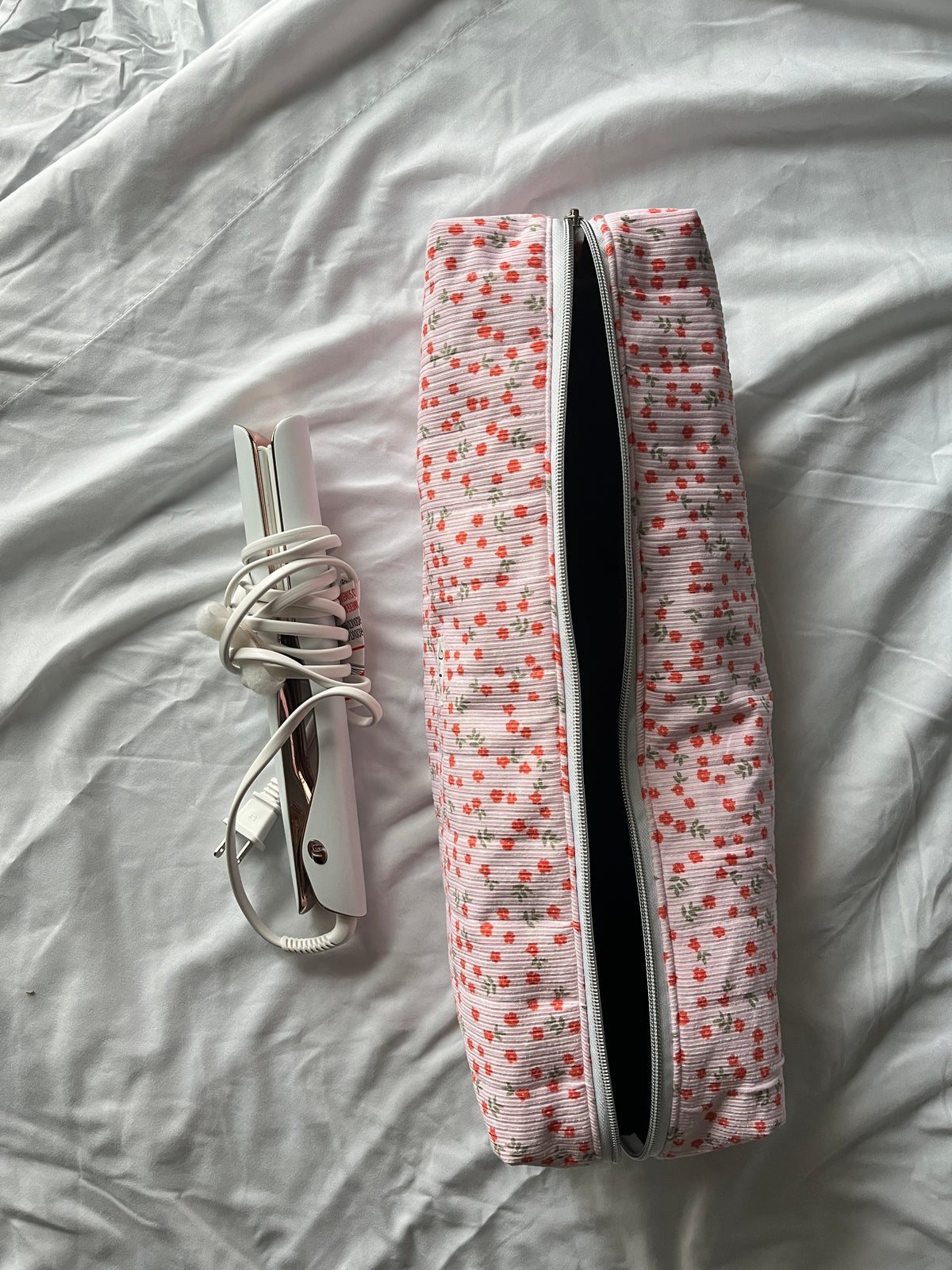 Pink Floral Hair Tools Bag