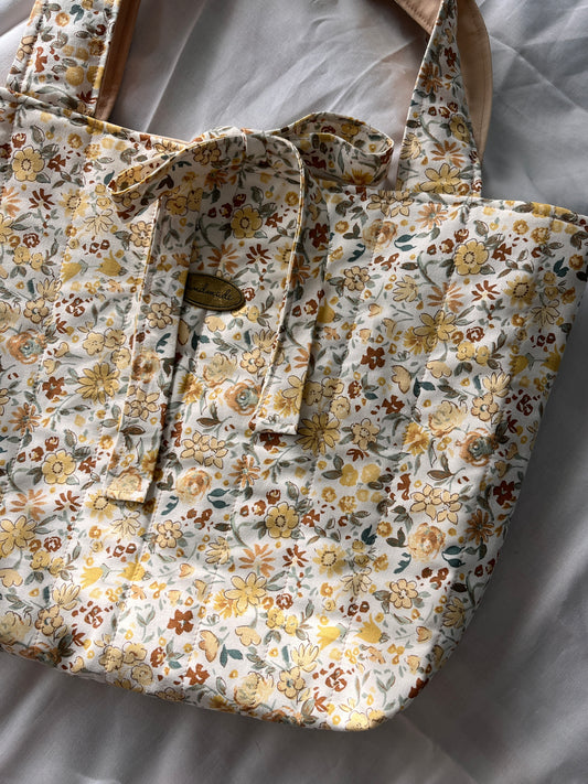 Yellow Floral Tote Bag