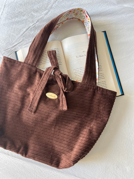 Brown Corduroy Tote Bag