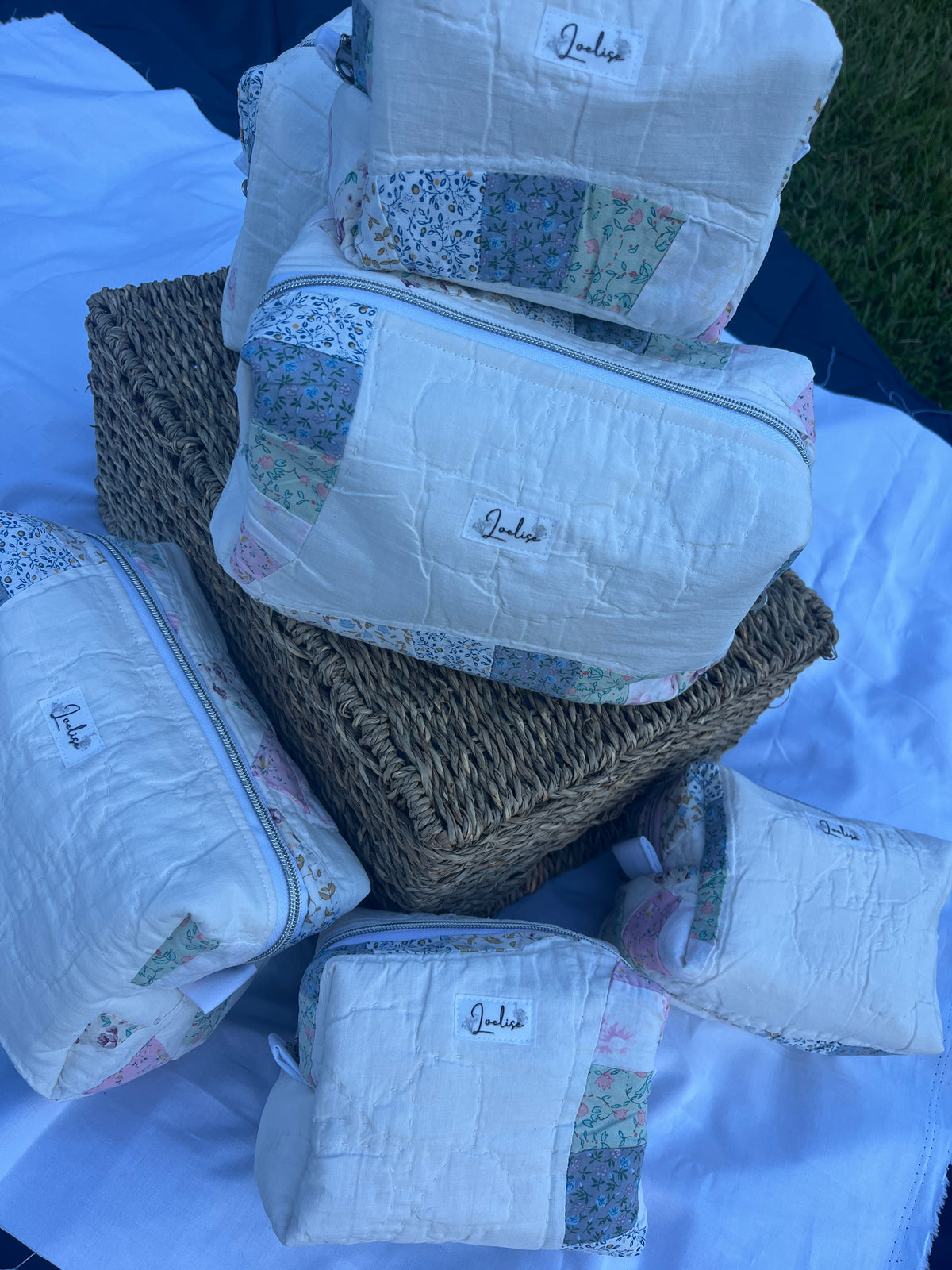 Upcycled Quilt Large Makeup Bag
