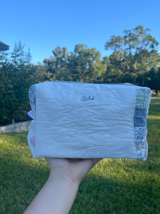 Upcycled Quilt Large Makeup Bag