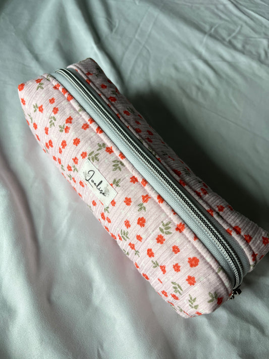 Pink Floral Pencil Case