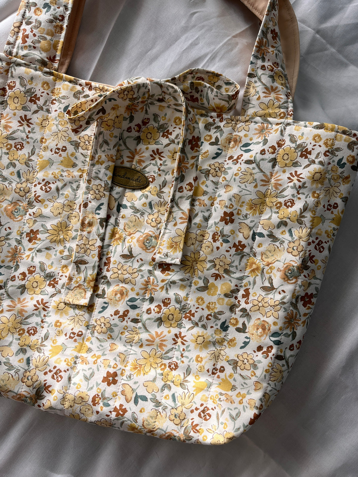 Yellow Floral Tote Bag