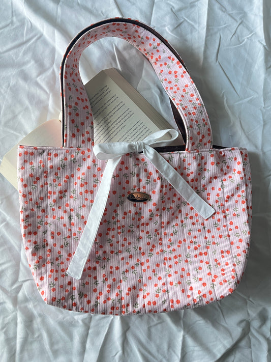 Pink Floral Tote Bag