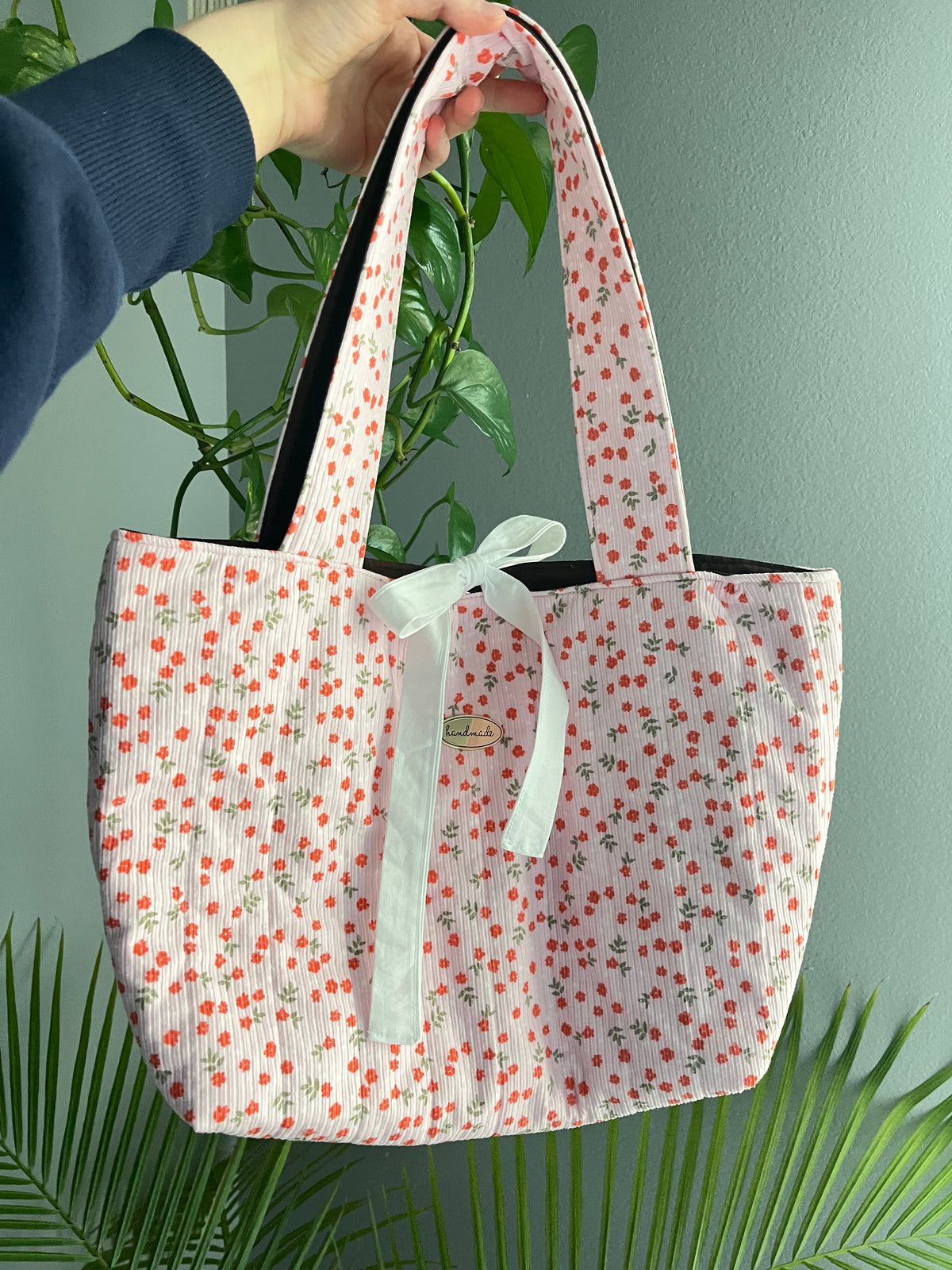 Pink Floral Tote Bag