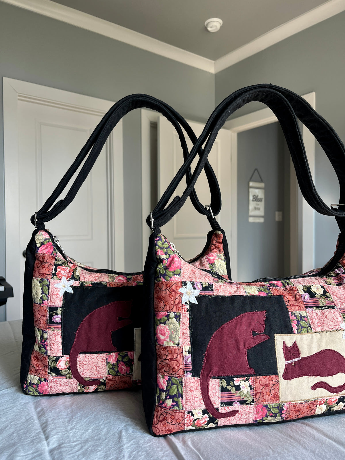 Black Kitty Patch Lucy Bag