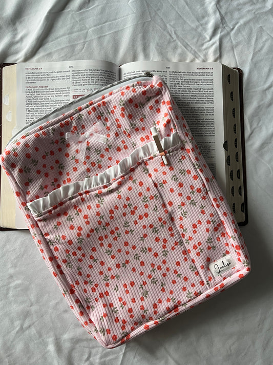 Pink Floral Booksleeve