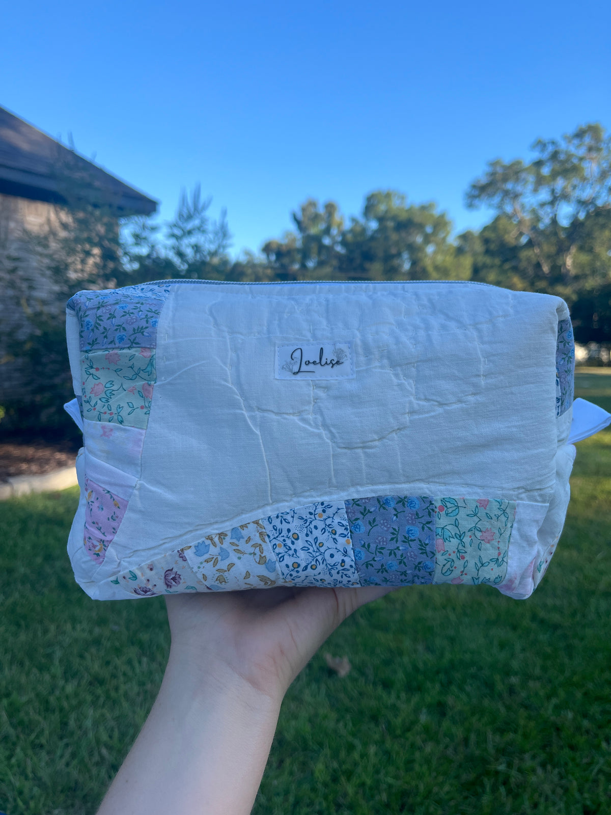 Upcycled Quilt Large Makeup Bag