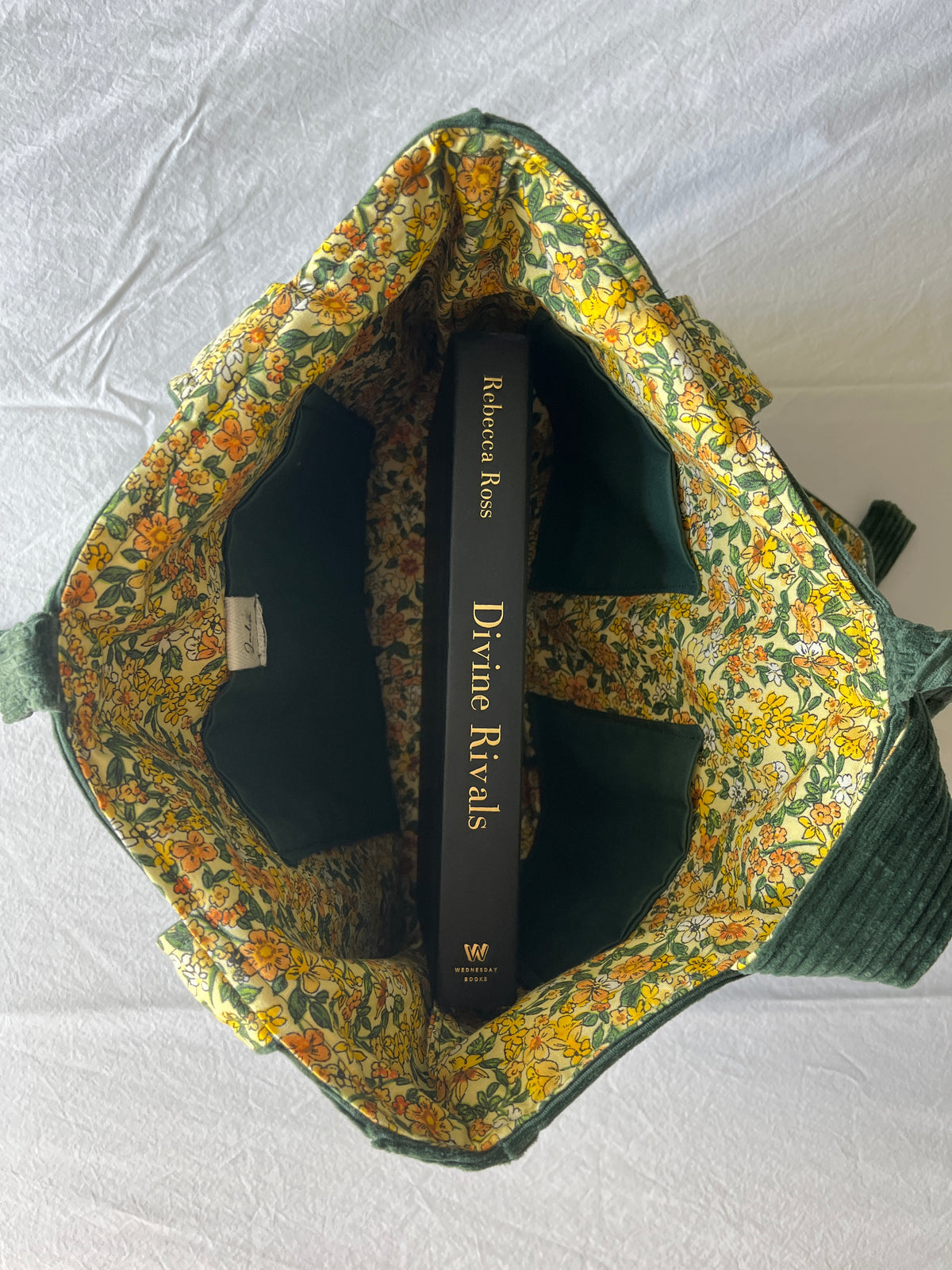 Green Corduroy Tote Bag