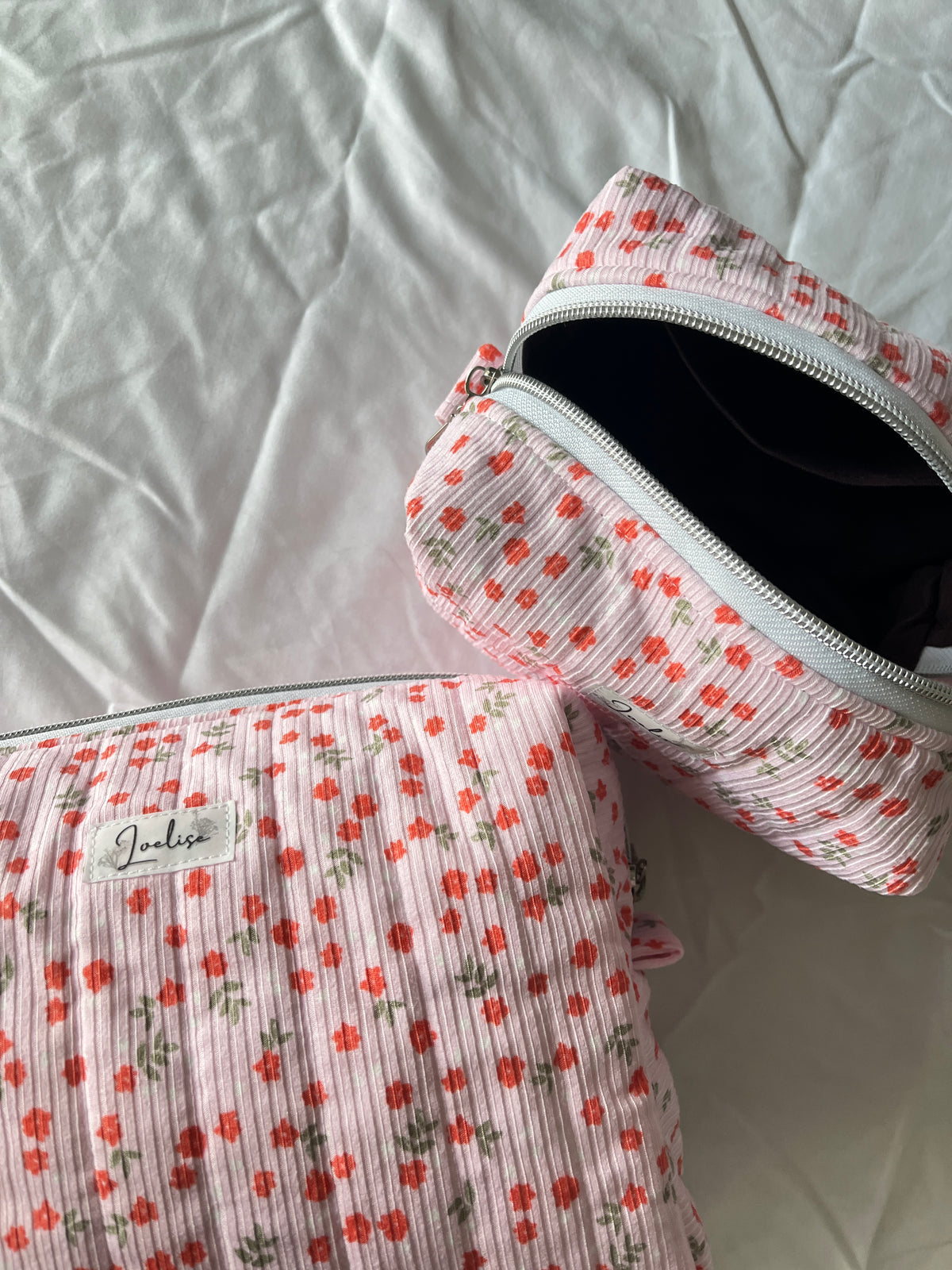 Pink Floral Makeup bags