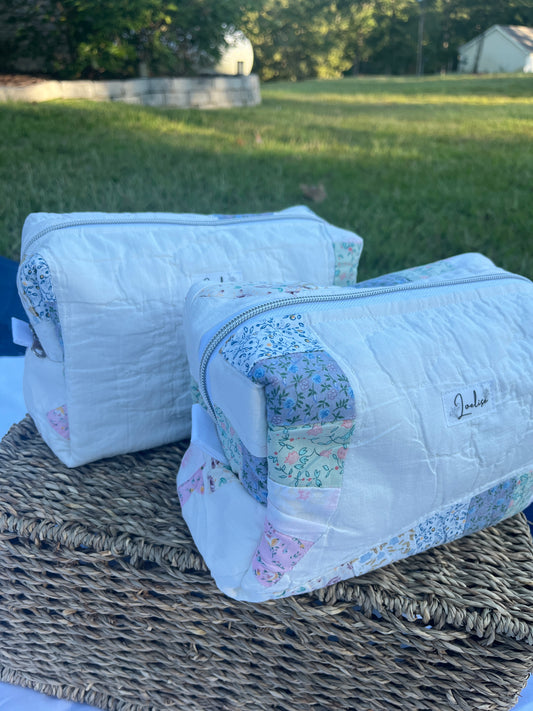 Upcycled Quilt Large Makeup Bag